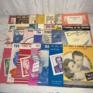 Huge Lot of 30 Piano Sheet Music Songs Pieces Paper Moon Day by Day Chicken Feed